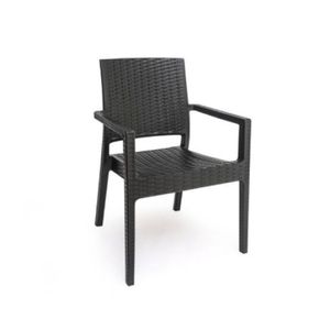 Sillón plástico Gardenlife Rattan Milano Grafito F835000