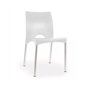 Silla plástica Gardenlife Boston Blanca Base Caño