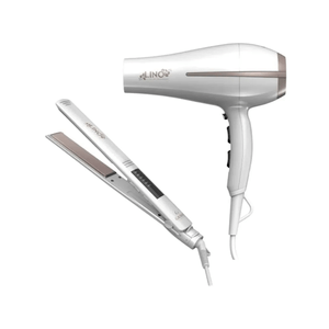 Combo Planchita + Secador de Pelo Gama Elegance Led Lino